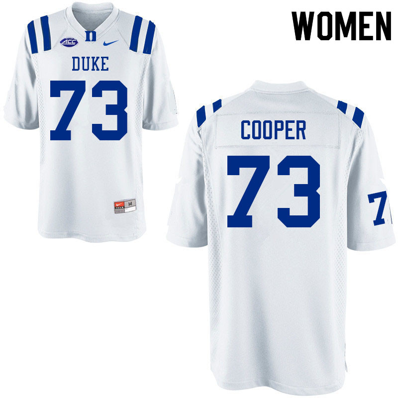 Women #73 Curtis Cooper Duke Blue Devils College Football Jerseys Sale-White